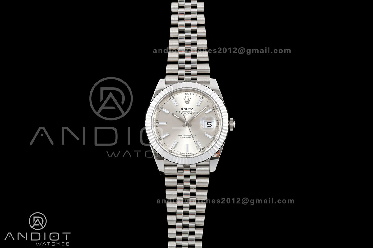 DateJust 41 126334 Clean Plus 1:1 Best Edition Sliver Stick Dial on Jubilee Bracelet DD3235